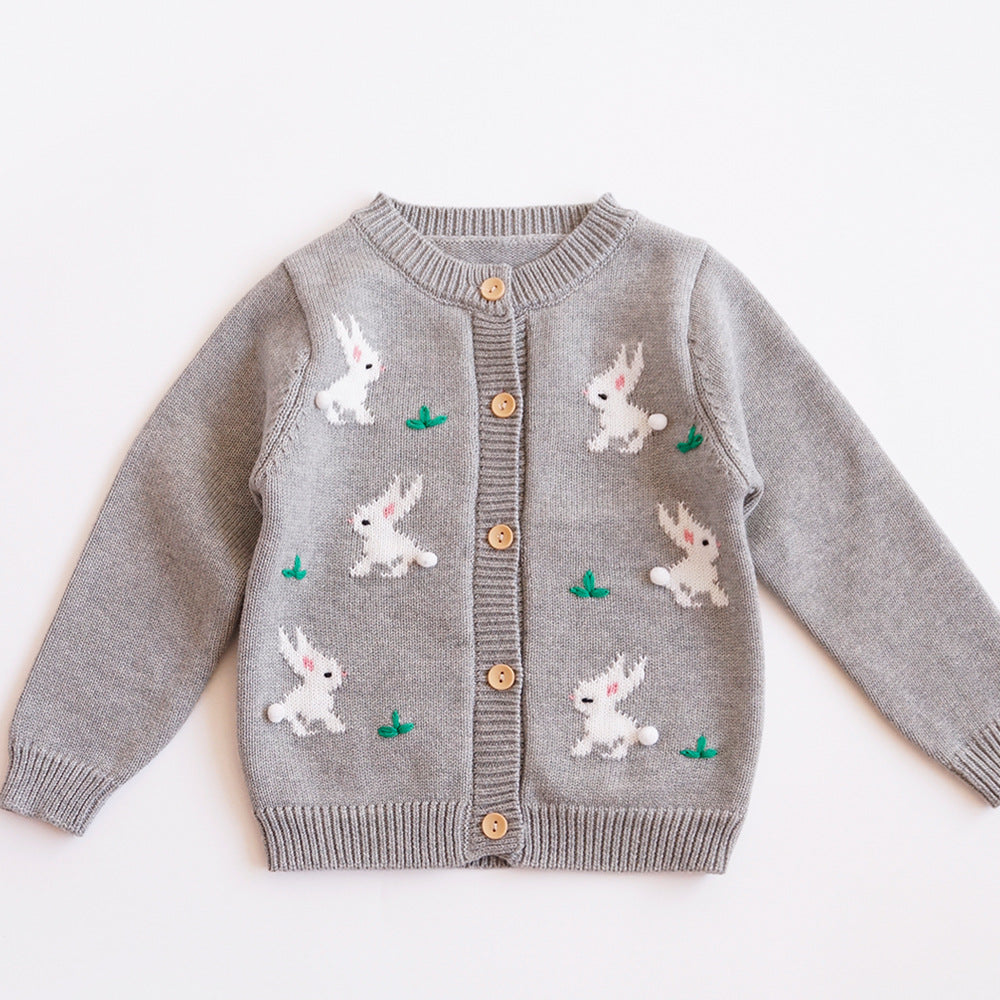 Autumn And Winter Sweater Girls' Baby Knitted Cardigan