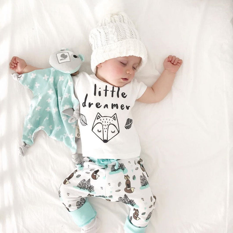 Newborn Baby Clothes Set T-shirt Tops+Pants Little Boys and Girls Outfits - gr8garms