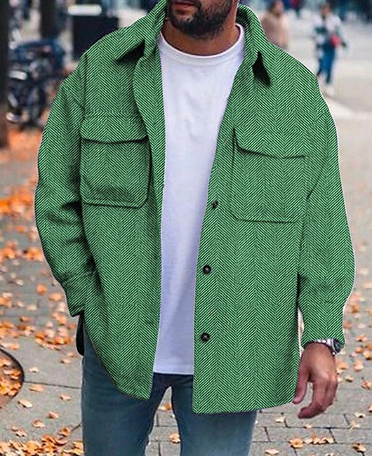 Coat Men Polo Collar Top Men Fashion Work Clothes - gr8garms