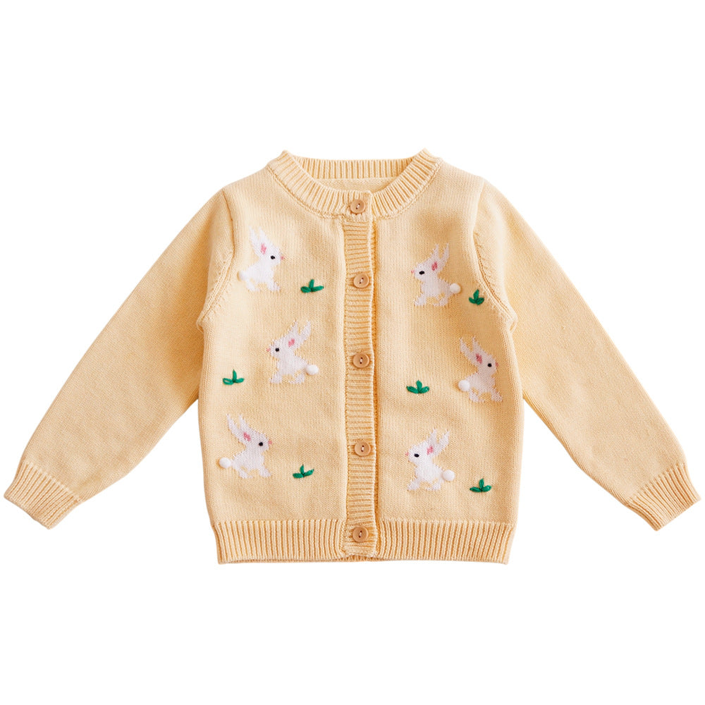 Autumn And Winter Sweater Girls' Baby Knitted Cardigan